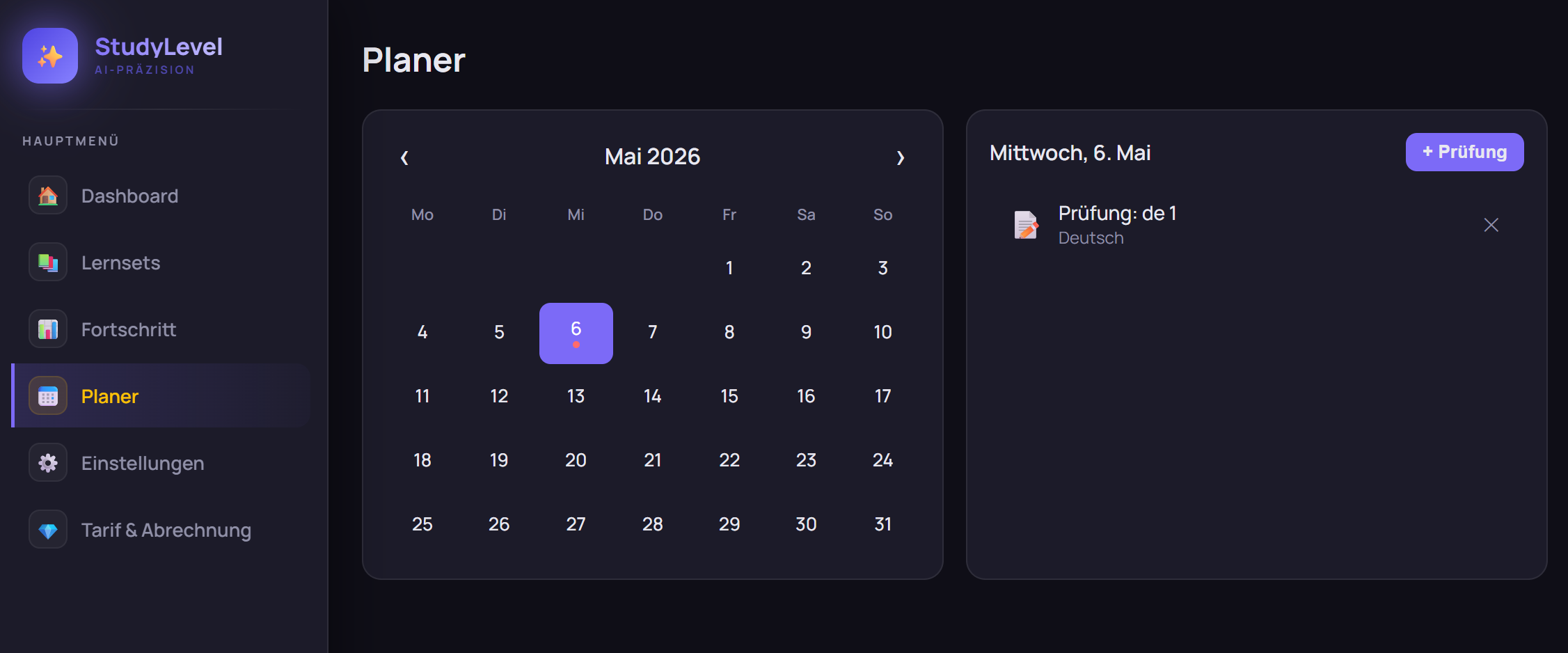 StudyLevel Dashboard Preview